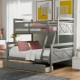 Gray Twin over Full Bunk Bed with Storage Drawers, Guardrails, and Convertible Design