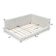 Modern Upholstered Full Size Platform Bed with LED Lighting and USB Ports - White