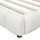 Modern Upholstered Full Size Platform Bed with LED Lighting and USB Ports - White