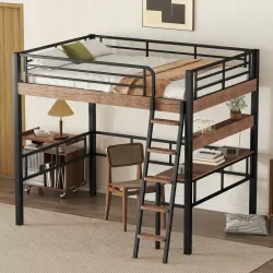 Metal Full Size Loft Bed with Built-in Desk and Storage – A Space-Saving Marvel Metal Full Size Loft Bed with Built-in Desk and Storage – A Space-Saving Marvel