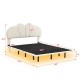 Opulent Beige Full Size Upholstered Platform Bed with LED Lighting