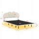 Luxurious Beige Queen Size Upholstered Platform Bed with LED Lighting