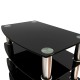 5-Tier Tempered Glass Side Table Stainless Steel Frame End Table for Living Room, Bedroom, Black