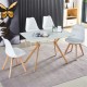 Contemporary Dining Table with Metal Legs and MDF Top (White)