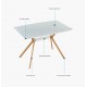 Contemporary Dining Table with Metal Legs and MDF Top (White)