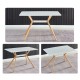 Contemporary Dining Table with Metal Legs and MDF Top (White)