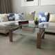 Rectangle Walnut Glass Coffee Table, Clear Coffee Table, Modern Side Center Tables for Living Room, Living Room Furniture