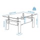 Rectangle Walnut Glass Coffee Table, Clear Coffee Table, Modern Side Center Tables for Living Room, Living Room Furniture