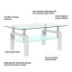 White Coffee Table, Clear Coffee Table, Modern Side Center Tables for Living Room, Living Room Furniture