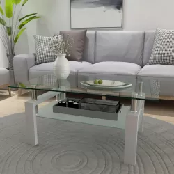 White Coffee Table, Clear Coffee Table, Modern Side Center Tables for Living Room, Living Room Furniture White Coffee Table, Clear Coffee Table, Modern Side Center Tables for Living Room, Living Room Furniture