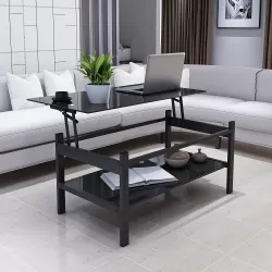 Elegant Glass Lift Top Coffee Table - Modern Living Room Centerpiece Elegant Glass Lift Top Coffee Table - Modern Living Room Centerpiece