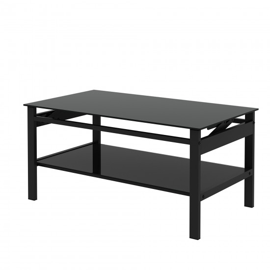 Elegant Glass Lift Top Coffee Table - Modern Living Room Centerpiece