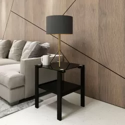 Black Glass Modern Side Center Tables for Living Room, Living Room Furniture Black Glass Modern Side Center Tables for Living Room, Living Room Furniture