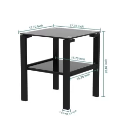 Black Glass Modern Side Center Tables for Living Room, Living Room Furniture Black Glass Modern Side Center Tables for Living Room, Living Room Furniture