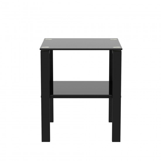 Black Glass Modern Side Center Tables for Living Room, Living Room Furniture