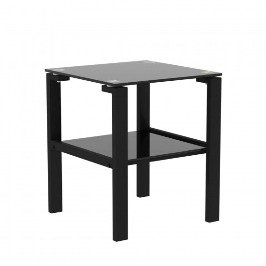 Black Glass Modern Side Center Tables for Living Room, Living Room Furniture