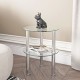 Elegant 2-Layer Tempered Glass End Table for Stylish Home Decor