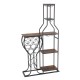 5-Tier Wine Bakers Rack with Hanging Wine Glass Holder and Storage Shelves Black