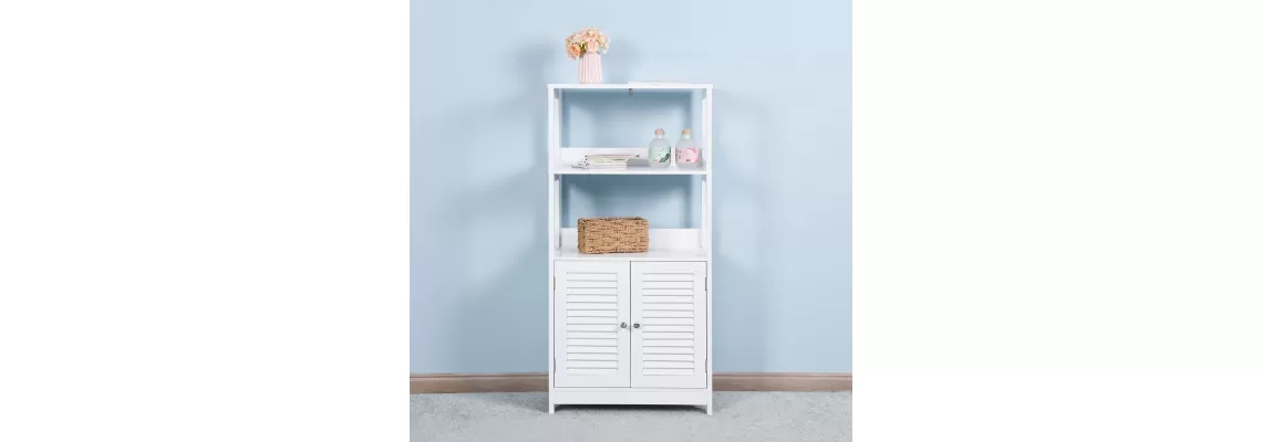 White Freestanding Bathroom Tall Cabinet: Stylish Storage Solution with Open Shelves and Doors
White Freestanding Bathroom Tall Cabinet: Stylish Storage Solution with Open Shelves and Doors