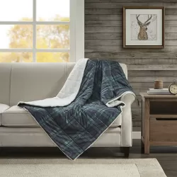 Oversized Down Alternative Throw Blue Fabric Blanket Oversized Down Alternative Throw Blue Fabric Blanket