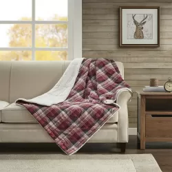 Oversized Sofstpun Down Alternative Throw Red Fabric Oversized Sofstpun Down Alternative Throw Red Fabric