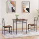 3-Piece Kitchen Dining Room Table Set Retro Brown chair