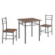 3-Piece Kitchen Dining Room Table Set Retro Brown chair