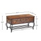 Shoe Rack Bench for Entryway, Industrial Bench with Shoe Storage Shelf, Rustic Shoe Rack for Small Spaces, Metal Shoe Rack with Wood Bench