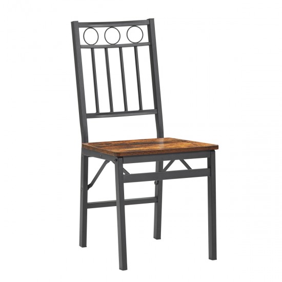 Dining Assemble Metal& Wood Seat Modern Style for Dining Room Decor Folding Retro Chair