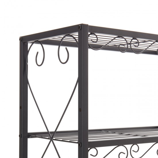 Queen Bed Frame with 2 Nightstands Headboards with Storage Cabinet, Headboard with Shelves, Bookcase Headboard Queen Easy Assembly for Bedroom Iron and Wood Rustic Brown