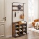 Coat Rack, Hall Tree with Shoe Rack for Entryway, 3-in-1 Entryway Coat Rack and Storage Rack, with 7 Hooks, a Hanging Rod