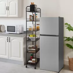 6-Tier Rolling Cart Gap Kitchen Slim Slide Out Storage Tower Rack with Wheels,6 Baskets,Kitchen,Bathroom Laundry Narrow Piaces Utility cart 6-Tier Rolling Cart Gap Kitchen Slim Slide Out Storage Tower Rack with Wheels,6 Baskets,Kitchen,Bathroom Laundry Narrow Piaces Utility cart