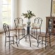 5-Piece Tempered Glass Table w/ 4 Chairs,Modern Round Dining Table Furniture Set for Home, Kitchen, Dining Room,Dining Table and Chair