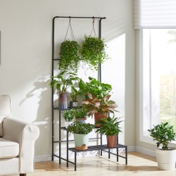 3-Tier Plant Stand Hanging Shelves Flower Pot Organizer Multifunction Flower Display Holder Indoor Outdoor Rack for Living Room Balcony and Garden