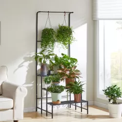 3-Tier Plant Stand Hanging Shelves Flower Pot Organizer Multifunction Flower Display Holder Indoor Outdoor Rack for Living Room Balcony and Garden 3-Tier Plant Stand Hanging Shelves Flower Pot Organizer Multifunction Flower Display Holder Indoor Outdoor Rack for Living Room Balcony and Garden