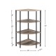 4-Tier Corner Open Shelf,Bookcase Freestanding Shelving Unit,Plant Stand Small Bookshelf for Living Room, Home Office, Kitchen, Small Space