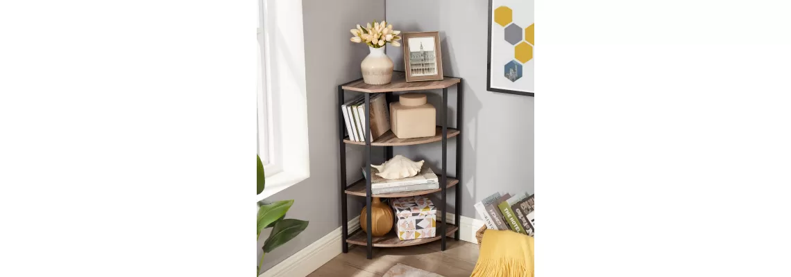 4-Tier Corner Open Shelf: A Stylish and Space-Saving Solution for Your Living Room, Home Office, or Kitchen
4-Tier Corner Open Shelf: A Stylish and Space-Saving Solution for Your Living Room, Home Office, or Kitchen