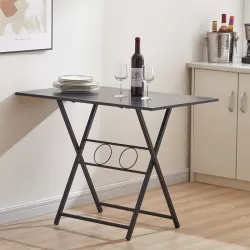 Small Foldable Desk for Small Spaces, Living Room Multifunctional Computer Table Writing Workstation for Home Office, No Assembly Required for Space-Saving Small Foldable Desk for Small Spaces, Living Room Multifunctional Computer Table Writing Workstation for Home Office, No Assembly Required for Space-Saving
