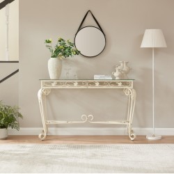 Modern Style Fancy Glass and Metal Table for Entrance, Console Tables for Entryway, Sturdy Hallway Table with Storage, Easy Assembly Sofa Tables for Living Room