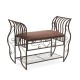 Traditional Style End of Bed Bench, Upholstered Entryway Bench with Arm, Ottoman Bench with metal frame