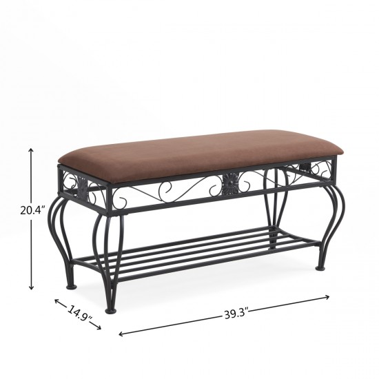 Shoe Rack Bench for Entryway, Industrial Bench, Rustic Shoe Rack for Small Spaces, Upholstered Entryway Bench, Multipurpose Entryway