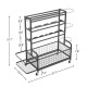 4-Tier Metal Storage Organizer with Rolling Wheels for Basketball Sports Equipment Organizer for Yoga Mat Larger Ball Storage Rack with Baskets and Hooks, Indoor or Outdoor for Tennis Racket,Football