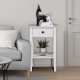 White Bathroom Floor-standing Storage Table with a Drawer