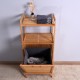 Bathroom Laundry Basket Bamboo Storage Basket with 2-tier Shelf 17.32 x 13 x 37.8 inch