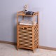 Bathroom Laundry Basket Bamboo Storage Basket with 2-tier Shelf 17.32 x 13 x 37.8 inch