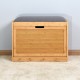 Entryway Bamboo Bench Living Room Storage Shoe Rack with Foldable Shelf 24.8 x 11.6 x 18.9 inch