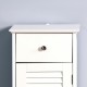 Bathroom Floor Cabinet Storage Organizer Set with Drawer and Single Shutter Door Wooden White