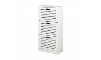  

Stylish and Functional White Wooden Shoe Cabinet for Your Entryway