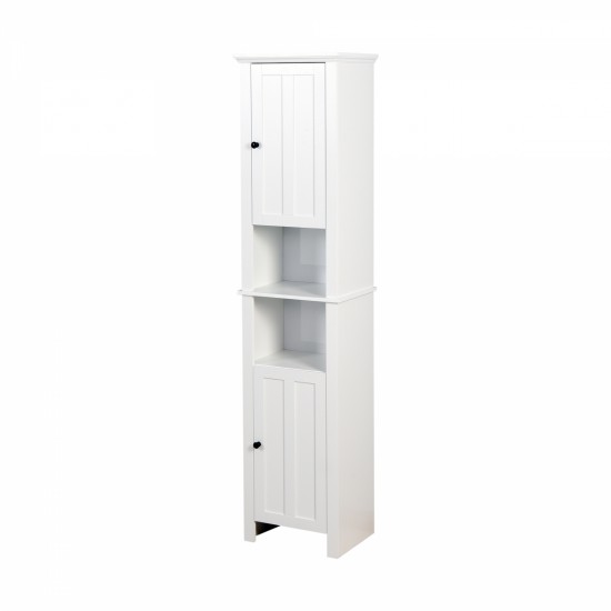 Bathroom Floor Storage Cabinet with 2 Doors Living Room Wooden Cabinet with 6 Shelves 15.75 x 11.81 x 66.93 inch