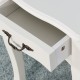 White Living Room Floor-standing Storage Table with a Drawer, 4 Curved Legs